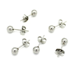 Stainless Steel Ball Stud Earrings Gold Rose Gold Black Unisex Fashion Jewelry 6mm <b>Round</b> Bead Ear <b>Posts</b> With Backing - Product Image 2