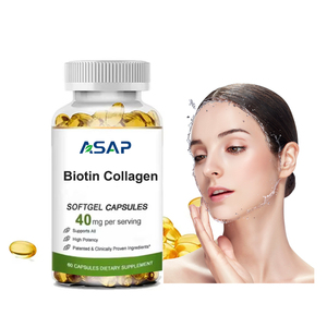 Biotin Collagen Queratina Etiqueta privada Suplemento vegano Crecimiento del cabello Piel Uñas Biotin Collagen Softgel Cápsulas - Product Image 2