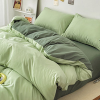 Parure de lit 7 pièces en polyester 100 % pour la maison : housse de couette, couvre-lit, drap et oreillers