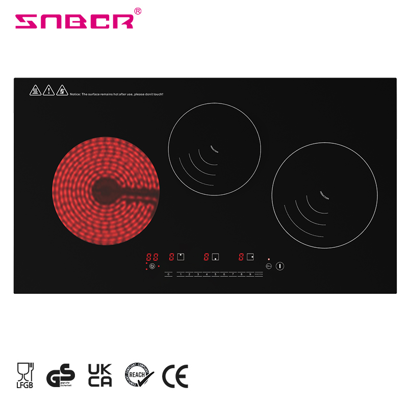 Electrodomésticos de cocina Híbrido Estufa eléctrica infrarroja de 3 quemadores Cocina de inducción