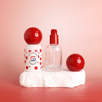 Flacon d'émulsion en verre à fond épais personnalisable de 30 ml, bouchon estampé à chaud, pulvérisateur à pompe, couleur personnalisée, forme elliptique, modèle JG-94 JIN