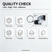 Échantillon de rouleau d'autocollants en vinyle imperméables et recyclables avec logo personnalisé OEM, service d'impression en gros, papier mat transparent, sac en carton, pochette d'expédition