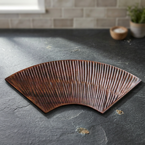 Assiette à sushi en céramique en forme d'éventail, tapis et sous-plats irréguliers, design bohème, faits à la main, durables, lavables, décoration de table - Product Image 5