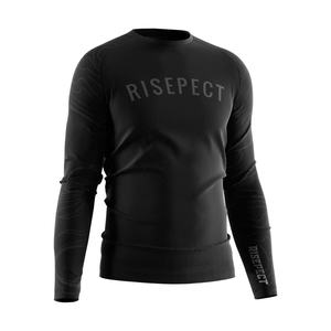 Vêtements de sport OEM pour hommes, sweat-shirt à capuche, vêtements de gym en polyester, t-shirt de compression blanc à manches longues - Product Image 3
