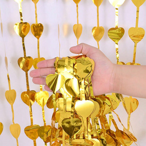 Paillettes metallizzate rosso rosa oro con frangia a forma di <span class=keywords><strong>cuore</strong></span> stelle filanti per feste sfondo tende per la decorazione di san valentino - Product Image 3