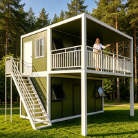 Contenedor Modular de Carga Pesada de 20/40 pies, Casa Modular Moderna, Panel Sándwich de Acero, Puertas y Ventanas Personalizadas, Edificio de Oficinas Sanitario