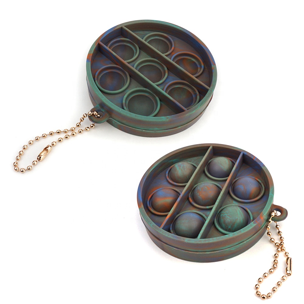 Поп Брелок Мини Круглый пуш-поп пузырь Непоседа сенсорные игрушки