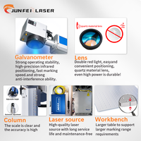 Machine de gravure laser à fibre JUNFEI JPT MOPA 60W 100W 200W sans consommables pour métal, acier inoxydable et gravure laser couleur