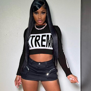 Nouveau femmes vêtements Cardigan Crop Top tricoté à manches longues imprimé pull décontracté - Product Image 3