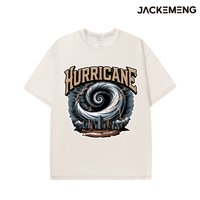 T-shirt en coton délavé surdimensionné avec imprimé citation « Hurricane » sur le thème des catastrophes, style streetwear rétro décontracté, vente en gros depuis l'entrepôt américain