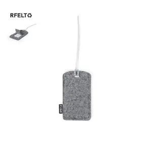 Etichetta per bagagli in feltro RPET, gadget sostenibili - Product Image 1