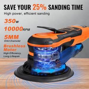DB Electric 6 In Orbital Random <b>Palm</b> <b>Sander</b> 10000 Rpm 1000W For Wood Metal Sanding With Hook And Loop Pad - Product Image 4