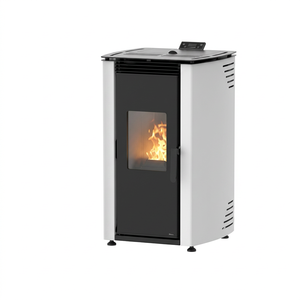 Poêle à granulés de bois moderne autoportant 8KW en acier avec télécommande pour le chauffage intérieur du salon - Product Image 1