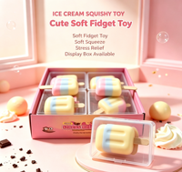 Jouet Sucette Glacée Croustillante et Moelleuse, Faux Chocolat Croustillant, Lot de Sucettes Glacées Colorées, Son Doux, à Presser, Sensoriel, Anti-Stress, Cadeau