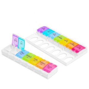 Vente en gros de boîte de rangement à 14 compartiments, organiseur de pilules, boîte à pilules hebdomadaire pour 7 jours - Product Image 1