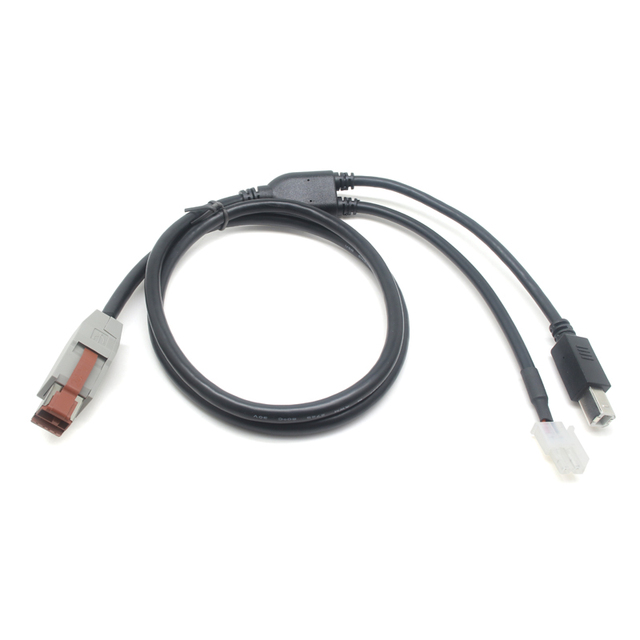 Factory Custom 24V Powered Usb to USB B Male to 2Pin  Barcode Scanners Printer Cable for Pos System