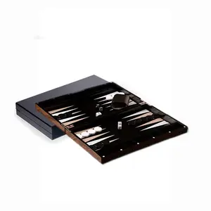 Tabla de backgammon de acrílico personalizada transparente Tablero de Lucite negro simple de acrílico Diseño libre Backgammon de acrílico