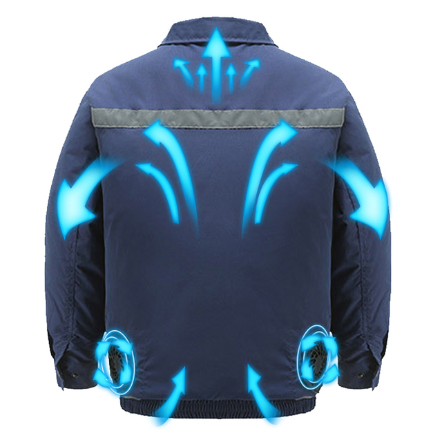 In Stock Wholesale Summer Working Jacket Suits Air Conditioned Jacket Clothing 3 Wind Levels Mini Fan Cooling Jacket