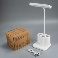 Lampe de bureau LED à brancher, design moderne avec porte-stylo, intensité réglable, pour bureau, étude, table, étudiant, maison, bureau