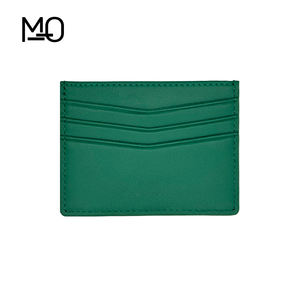 2025 Offre Spéciale vert végétalien en cuir porte-<span class=keywords><strong>carte</strong></span> de crédit portefeuille RFID bloquant la fente en espèces Design minimaliste hommes femmes voyage d'affaires - Product Image 4