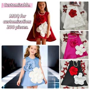 甘いスタイルクロスボーダープリンセスドレスAラインファッション三次元花クリスマス子供ドレス女の子のための卸売 - Product Image 2