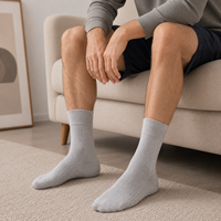 Chaussettes en coton respirant pour hommes avec logo et couleurs personnalisés, coussin en nid d'abeille, tricotées, décontractées, écologiques, fournisseur ODM et OEM