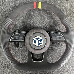 Volant personnalisé <span class=keywords><strong>S</strong></span> <span class=keywords><strong>Line</strong></span> en cuir semi-perforé et fibre de carbone pour <span class=keywords><strong>Audi</strong></span> A3 A4 B8.5 A5 A6 C7 C8 S3 S4 S5 B9 RS3 8V RS7 - Product Image 2