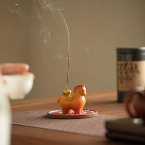 New <strong>Chinese</strong> Style Resin <strong>Incense</strong> <strong>Burner</strong> &amp; Holder Horse Design Wealth-Attracting Tea Ceremony Aromatherapy Home Ornament - Product Image 4