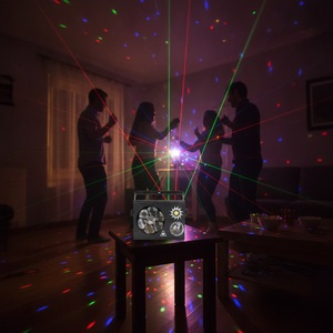 Projecteur LED Laser 4-en-1 40W avec GOBO, Stroboscope et Laser Rouge Vert pour DJ Mobile et Soirées Maison - Product Image 2