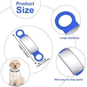 Kalung Hewan Peliharaan Silikon Lucu Mudah Dibaca dengan Ukiran Khusus, Tag ID Baja Anti Karat, Tag Anjing Kucing Kartun Personal, Lembut dan Mudah - Product Image 2