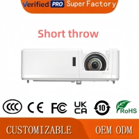Projecteur laser Optoma ZH406ST compact et portable, 1080p, décodage 4K, 4000 lumens, compatible 3D, pour cinéma maison, église, camping, entreprise