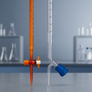 บิวเรตแก้ว 1201/BL04 BIOLAB พร้อมก๊อกปิด-เปิดแบบ Class Schellbach Stripe ขนาด 10 25 50 100 มล. พร้อมใบรับรองส่วนบุคคล มาตรฐาน DIN ISO 385 USP - Product Image 3