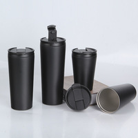 Nouvelle tasse isotherme en acier inoxydable à double paroi de 16 oz, 20 oz, 24 oz, avec double couvercle, bouteille d'eau populaire, tasse à café isolée, tasse anti-fuite