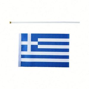 Cheap Custom 100% Polyester Digital Printing 14x21cm Greece Greek National Hand Waving Mini Banner <b>Flag</b> - Product Image 4