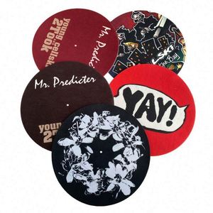 12" Customized Print Anti-slip Blank Dye Sublimation Custom Slipmat Round Felt Turntable Slip Mat for <b>Vinyl</b> Disc Record Player - Product Image 5