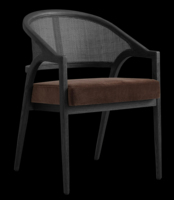 Sillón de Madera Maciza de Alta Calidad con Respaldo de Ratán y Asiento Acolchado, Silla de Comedor Ergonómica de Diseño Moderno y Minimalista