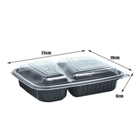 Kotak Bento plastik PP dapat ditumpuk, wadah makanan persiapan makan siang dapat ditumpuk untuk Salad Sushi, mie Pizza