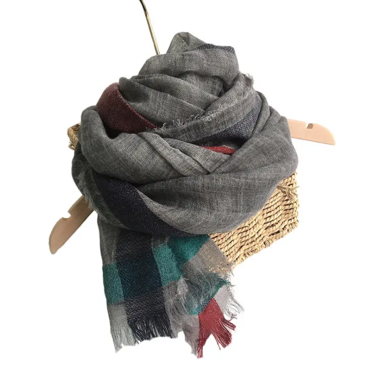Écharpe en laine respirante et chaude pour femme, matière naturelle, fine, automne