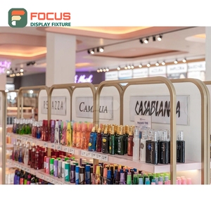 Support d'affichage personnalisé pour extensions de cheveux, en bois et verre, étagère multi-niveaux, présentoir de magasin - Product Image 5