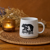 Tasse à café en céramique avec motif d'ours personnalisé, en grès, sérigraphiée, pour mère Produits en vrac