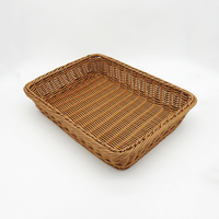 Panier à pain en plastique tissé à la main, écologique, XLW, forme carrée, petit panier en rotin PP pour enfants