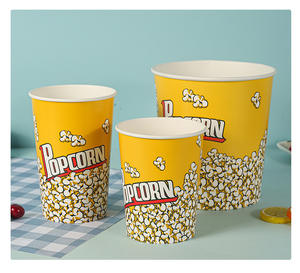 ถังกระดาษใส่อาหารแบบใช้แล้วทิ้งสีขาวพิมพ์ลายตามสั่ง เป็นมิตรกับสิ่งแวดล้อม สำหรับไอศกรีม ซุป ข้าวโพดคั่ว ไก่ทอด พร้อมฝาปิด - Product Image 6