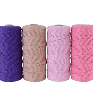 100m 4mm Woven Rope Cotton Twisted Macrame Cord for DIY Accessories