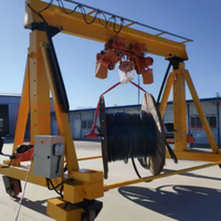 Grue mobile sans rail OLG 1 tonne, hauteur de levage 5 m, réglable, en acier et aluminium - Utilisation intérieure portable