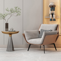 Fauteuil lounge en cuir de style italien moderne et luxueux, mobilier d'intérieur, fauteuil d'appoint minimaliste pour salon