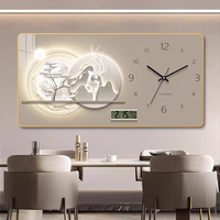 Nouvelle Peinture Murale Moderne pour Restaurant et Hôtel, Vente en Gros, Impressions sur Toile Encadrées de Luxe, Horloge Murale en Porcelaine Cristalline