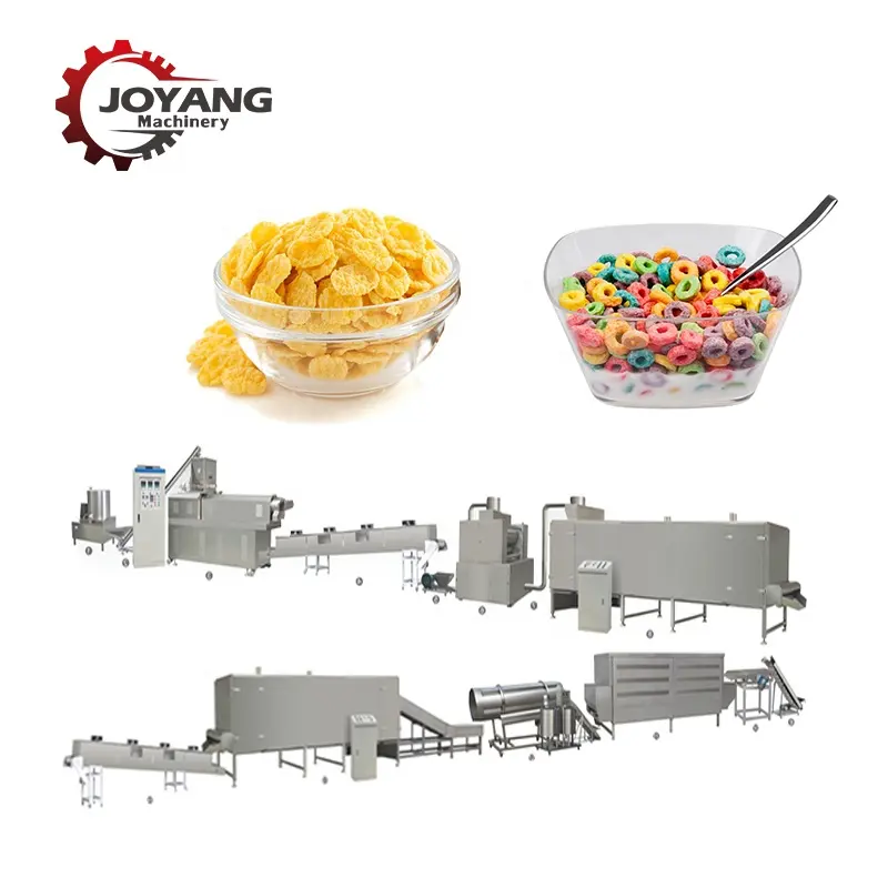 Máquina de copos de maíz, copos de maíz crujientes, planta de fabricación de cereales para el desayuno, línea de producción de copos de maíz