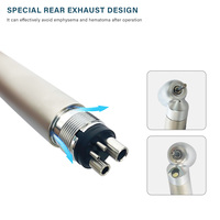 Den tal 45 derajat knalpot LED, alat bor genggam kecepatan tinggi tombol tekan belakang dengan 2/4 lubang