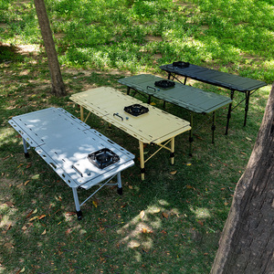 Table pliante de camp portable Jambe réglable 5 unités Table de camping en aluminium BBQ IGT - Product Image 1