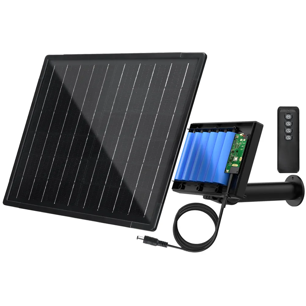 Solar Panel Charger For Trail Hunting Game Camera 16w 12v 9v 6v Built In 18650 Battery 25000mAh USB Type C DC5521 Plug